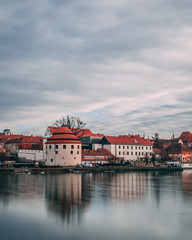 Fototapeta na wymiar Lent District and the river Drava in Maribor, Slovenia