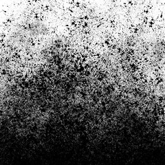 Isolated artistic ink paint splatter textures and decorative elements on white paper background. Chaotic isentegration effect.