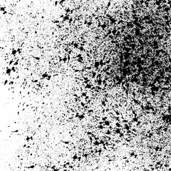 Isolated artistic ink paint splatter textures and decorative elements on white paper background. Chaotic isentegration effect.