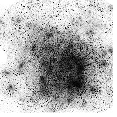 Isolated artistic ink paint splatter textures and decorative elements on white paper background. Chaotic isentegration effect.