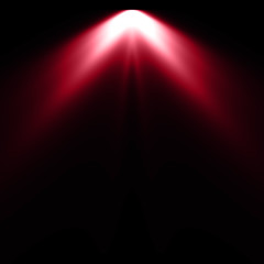 Fototapeta na wymiar Isolated red spotlight effect on black background. Light show. Light from the top clipart.