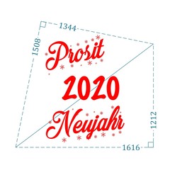 Wish happy new year 2020 using Pythagoras theorem, in german