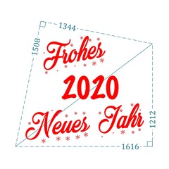 Wish happy new year 2020 using Pythagoras theorem, in german