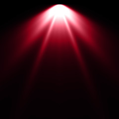  Isolated red spotlight effect on black background. Light show. Light from the top clipart.