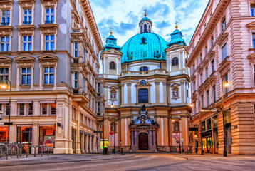 The Peterskirche of Vienna, Graben, Austria, no people