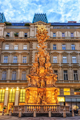 Plague Column in Graben Street in Vienna, Austria