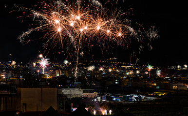 Fototapeta premium New Year's Eve Fireworks near Naples