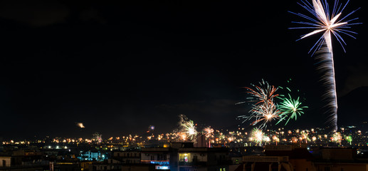Fototapeta premium New Year's Eve Fireworks near Naples