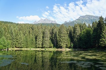 Fototapeta na wymiar Lac de montagne, Grenoble, lac de Fréydière