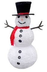 isolated winter snowman lawn decoration.