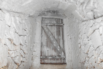 Cold cellar with vintage door