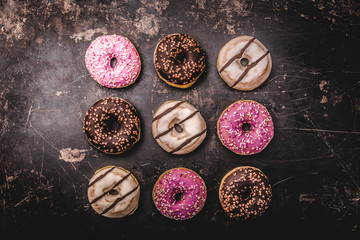 assorted donuts with chocolate