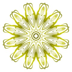 Hand-Drawn Henna Ethnic Mandala. Circle lace ornament. Vector illustration. for coloring book, greeting card, invitation, tattoo. Anti-stress therapy pattern