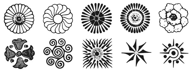 Vintage floral decoration design elements set #isolated #vector
