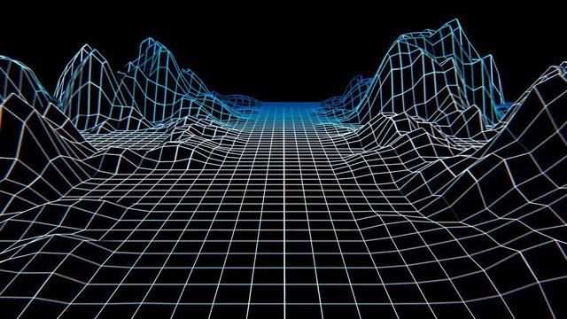 Geometric laser lowpoly tunnel with beat reactive chromatic distortion. Seamless neon retro futuristic animation 128 bpm