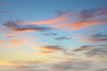 Bright summer sky clouds background