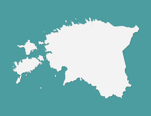 Blue color Estonia map vector with single border line on dark background illustration