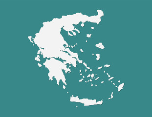 Blue color Greece map vector with single border line on dark background illustration