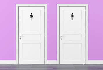 toilet wc restroom door women men 3D