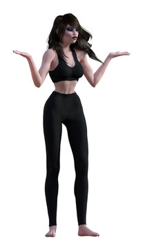 HD wallpaper: women's black leggings, yoga pants, model, barefoot, one  person