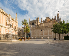 Fototapeta premium Seville, Spain. View of the marketplace historical architecture