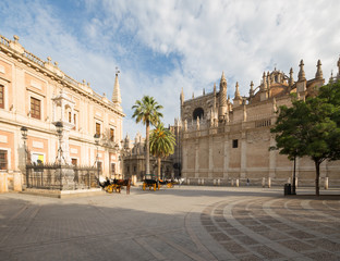 Obraz premium Seville, Spain. View of the marketplace historical architecture
