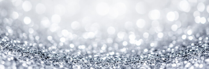 Abstract Silver Glitter Background Banner 