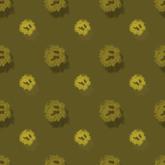 Seamless background pattern with a variety of colored floral motifs.