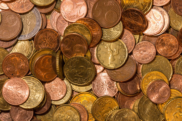 euro and cent coin collection - money growth