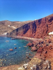 Red beach in Greecre