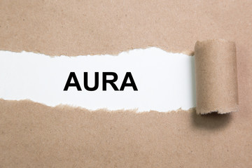 AURA, health and medical concept on torn paper - Image 