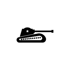 Military tank black icon vector