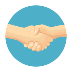 Handshake round icon. Vector illustration of agreement, contract concept in simple flat style.