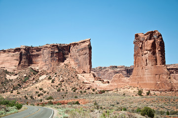 Road through Arches National Park