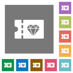 Jewelry store discount coupon square flat icons