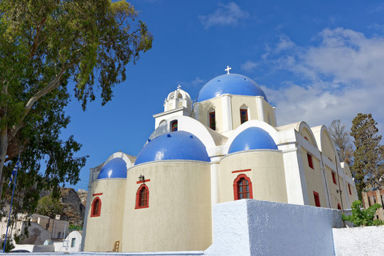 Eglise de Vothonas, Ile de Santorin, Cyclades, Gr&egrave;ce
