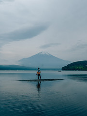 Mount Fuji in Japan on a cloudy day