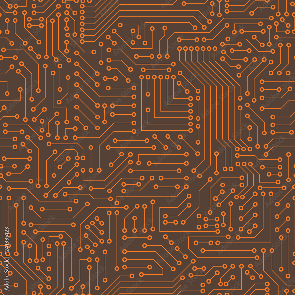 Poster computer circuit board. seamless pattern.