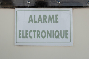 pancarte signalétique alarme électronique, fichier détouré
