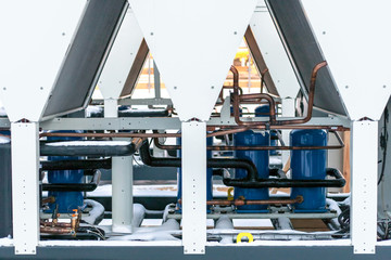 industrial air conditioner. outdoor unit cooling system Air cooled water or gas chillers.