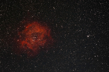 The Rosette Nebula photographed from Wachenheim in Germany.