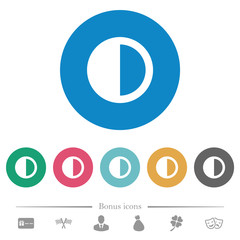 Obraz premium Contrast control flat round icons