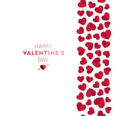 valentines day, 14th February, cut paper hearts romantic love day Celebration card vector illustration	