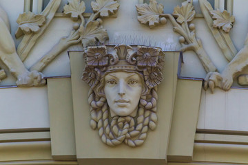 Elements of stucco and decor of ancient buildings