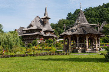 Fototapeta na wymiar Barsana Monastery Architectural Detail - Traditional Building (Maramures, Romania).