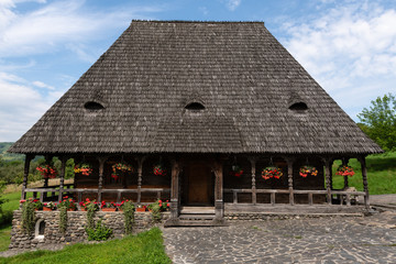 Barsana Monastery Architectural Detail - Traditional Building (Maramures, Romania).