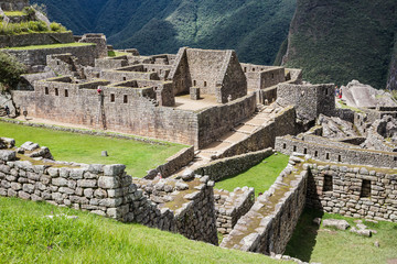 Inca ruins at Machu Picchu in Peru