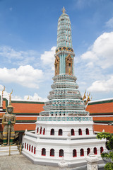 Decorated stupa in temple of Bangkok, Thailand