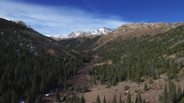 Panoramic view of the mountains and forest in Colorado Rockies
