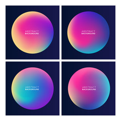 Vibrant abstract gradient set.  Abstract backgrounds. Vibrant gradient shapes. Trendy design template. placards, posters, flyers, presentations and banners. Vector illustration. Eps10 - Vector. 